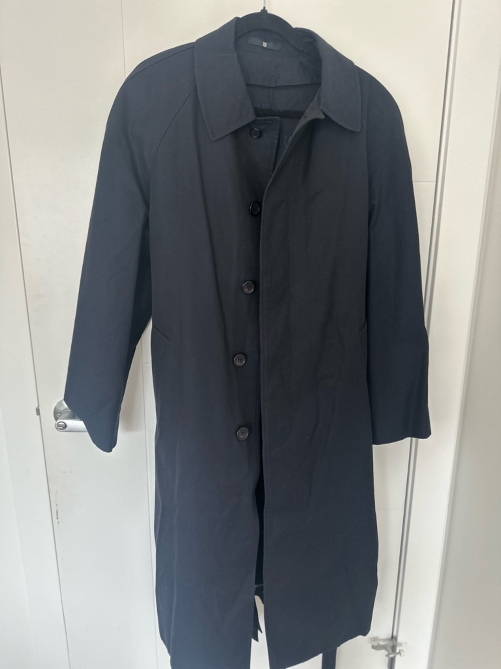Vintage Maestro Navy Trench Coat Removable Lining Belted Classic Coat - Picture 8 of 16